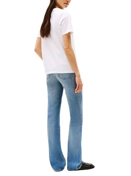 T-shirt donna bianca in cotone Tommy Hilfiger | WW0WW45522YCF